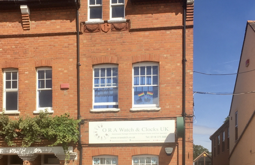 pride flags Rose Street window