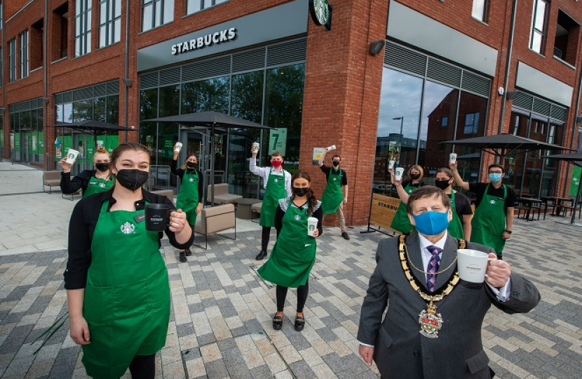mayor at starbucks