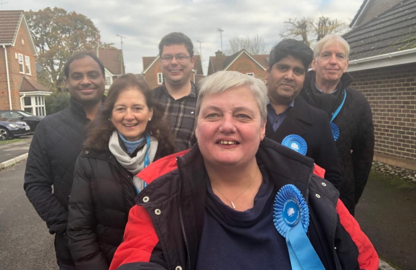 Pauline with Conservative campaigners pre covid