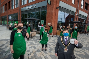 mayor at starbucks