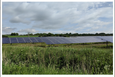 solar panels in field