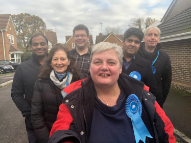 Pauline with Conservative campaigners pre covid
